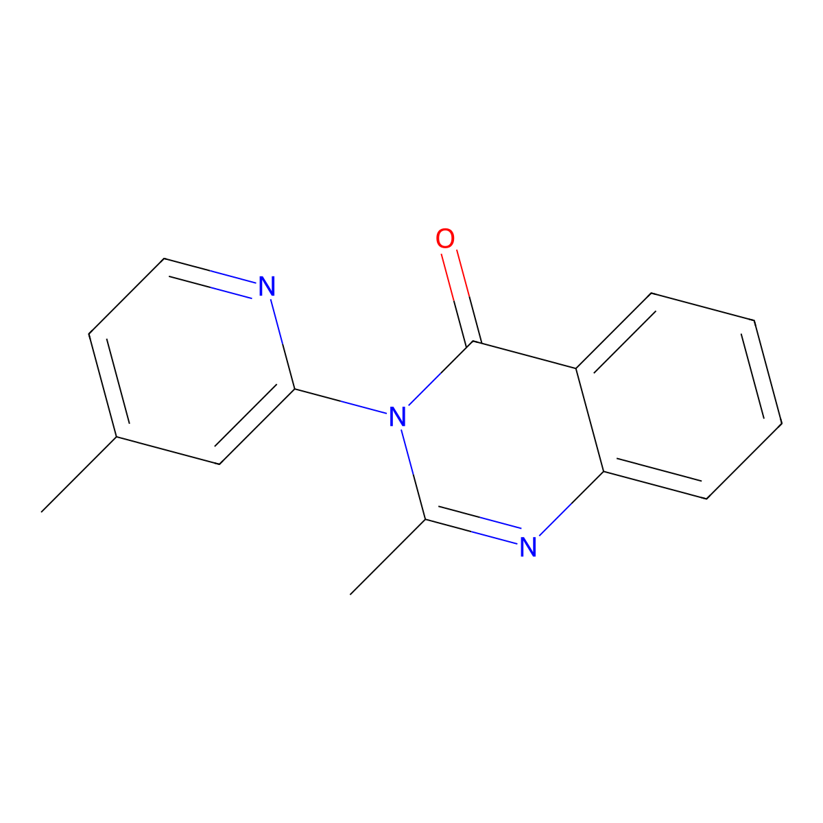 2-Methyl-3-(4-methylpyridin-2-yl)quinazolin-4-one molecular structure, CAS 2915-96-0