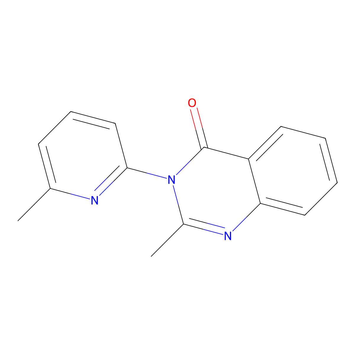 2-methyl-3-(6-methyl-2-pyridinyl)-4(3H)-quinazolinone molecular structure, CAS 2915-98-2