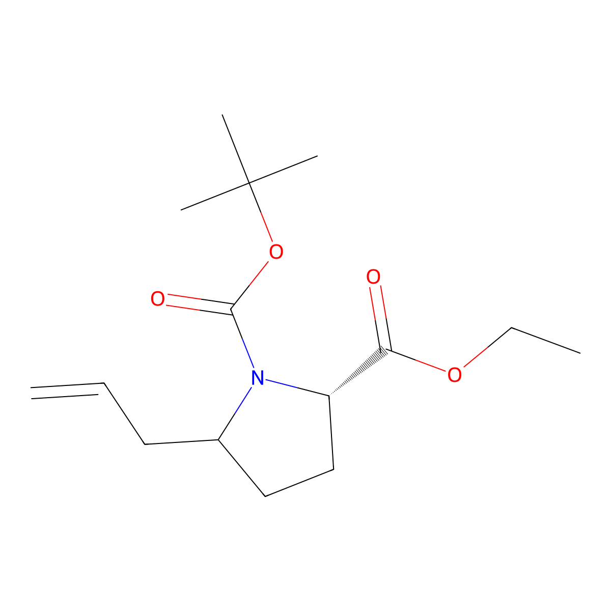 1-tert-Butyl 2-ethyl (2S)-5-(prop-2-en-1-yl)pyrrolidine-1,2-dicarboxylate molecular structure, CAS 291517-55-0