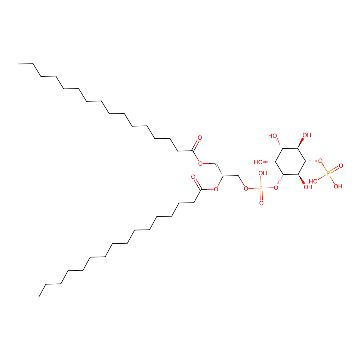 1,2-dipalmitoyl-sn-glycero-3-phospho-(1D-myo-inositol-5-phosphate) molecular structure, CAS 291527-75-8