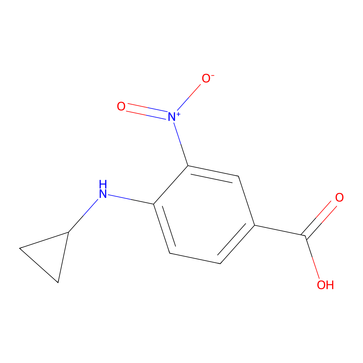 4-(Cyclopropylamino)-3-nitrobenzoic acid molecular structure, CAS 291528-35-3