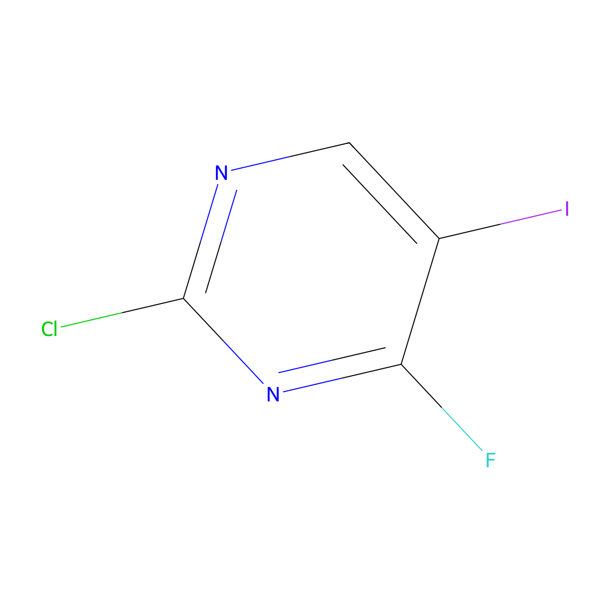 2-Chloro-4-fluoro-5-iodopyrimidine molecular structure, CAS 2915301-92-5