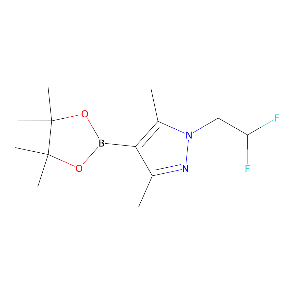 1-(2,2-Difluoroethyl)-3,5-dimethylpyrazole-4-boronic Acid pinacol Ester molecular structure, CAS 2915301-93-6