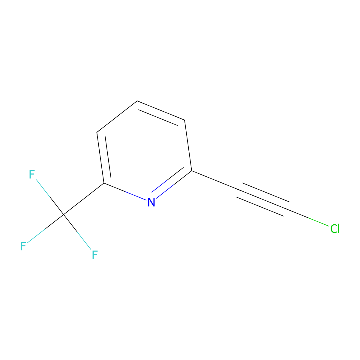 2-(Chloroethynyl)-6-(trifluoromethyl)pyridine molecular structure, CAS 2915326-73-5