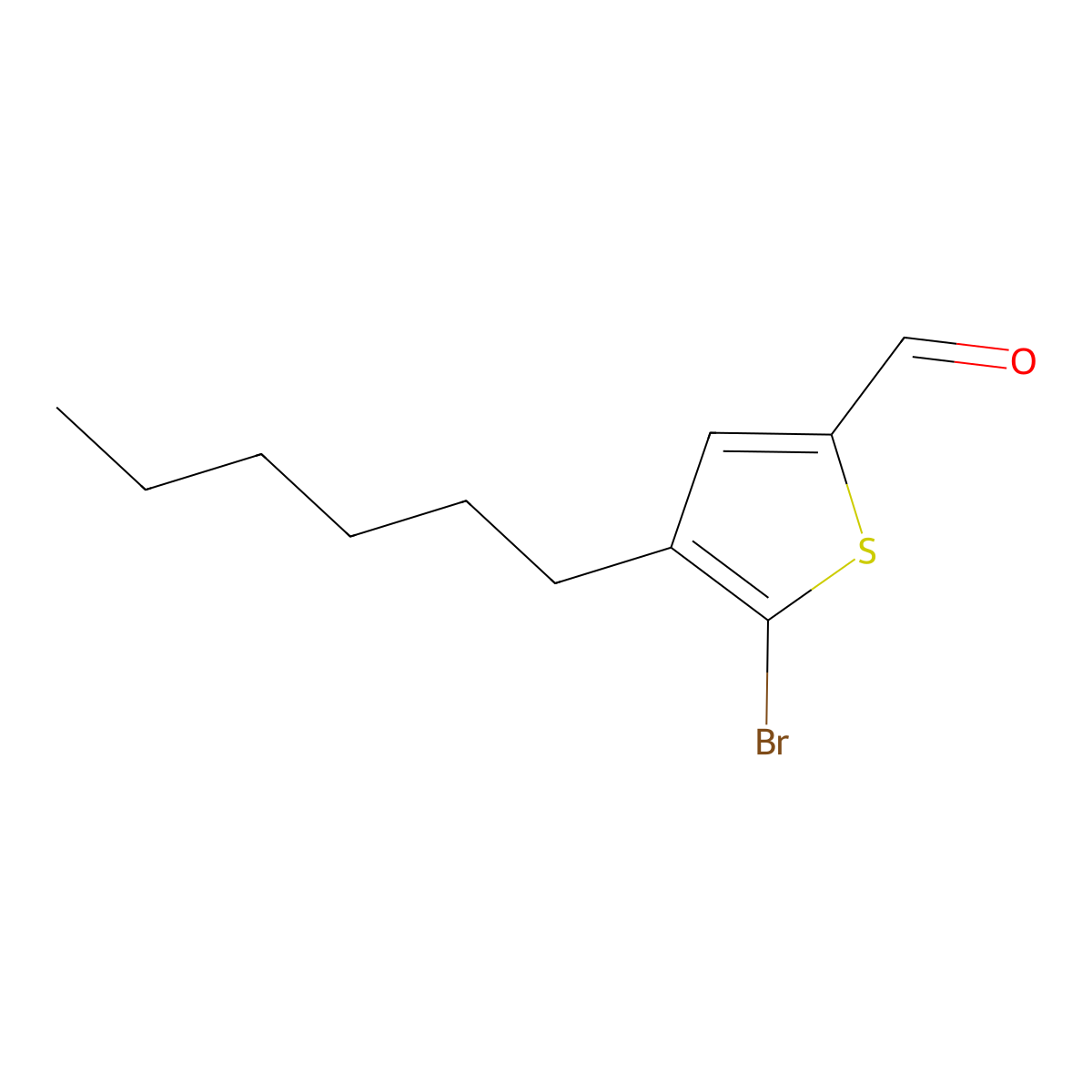 5-Bromo-4-hexylthiophene-2-carbaldehyde molecular structure, CAS 291535-21-2