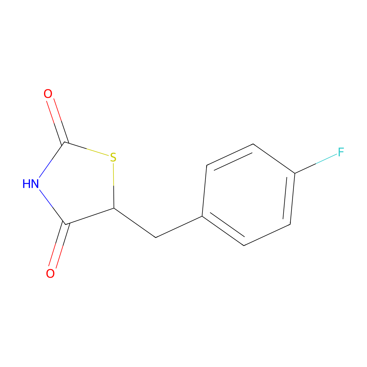 5-(4-Fluorobenzyl)thiazolidine-2,4-dione molecular structure, CAS 291536-42-0