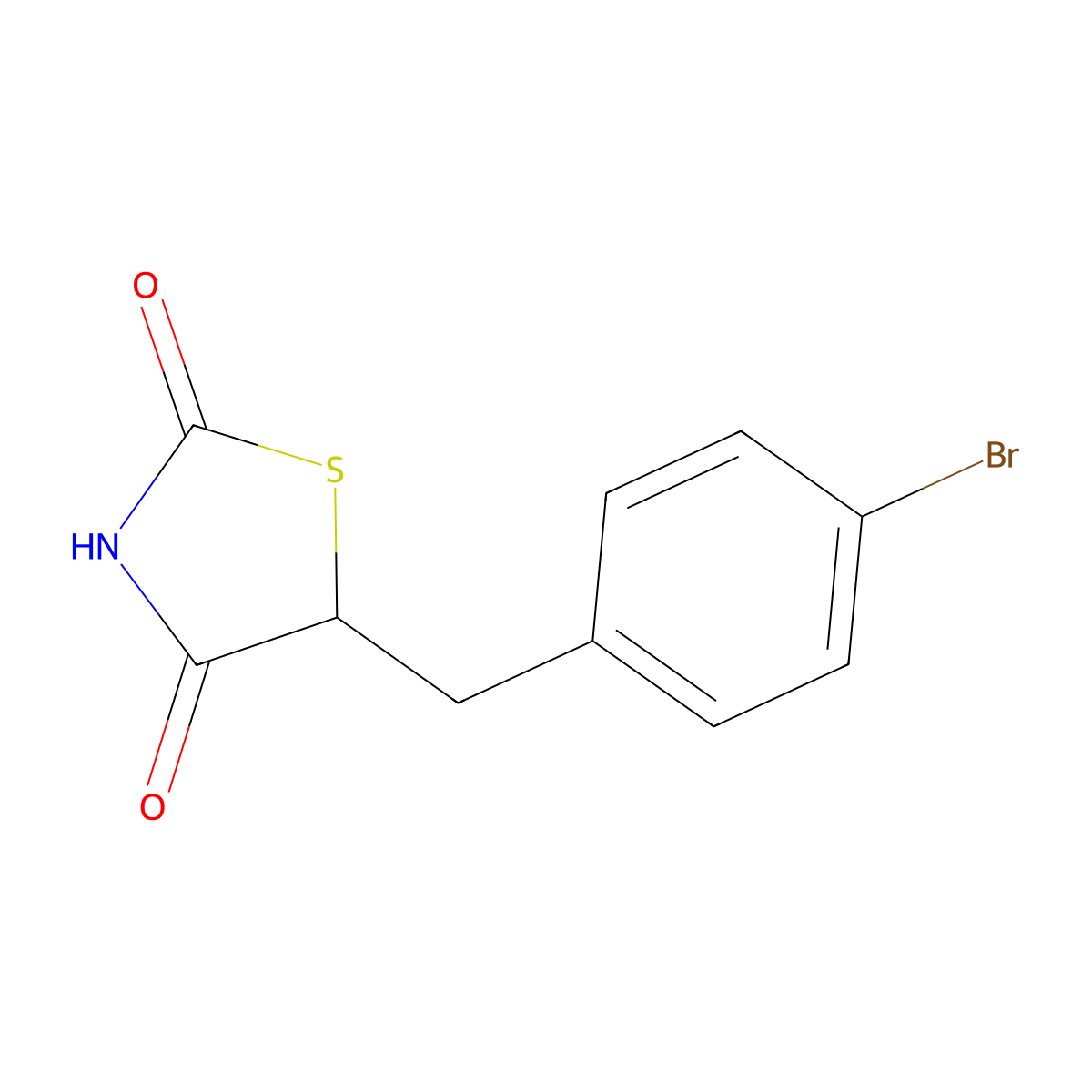 5-(4-Bromobenzyl)thiazolidine-2,4-dione molecular structure, CAS 291536-43-1