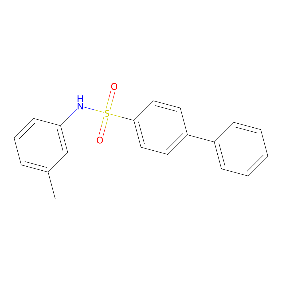 [1,1'-Biphenyl]-4-sulfonamide, N-(3-methylphenyl)- molecular structure, CAS 291536-80-6