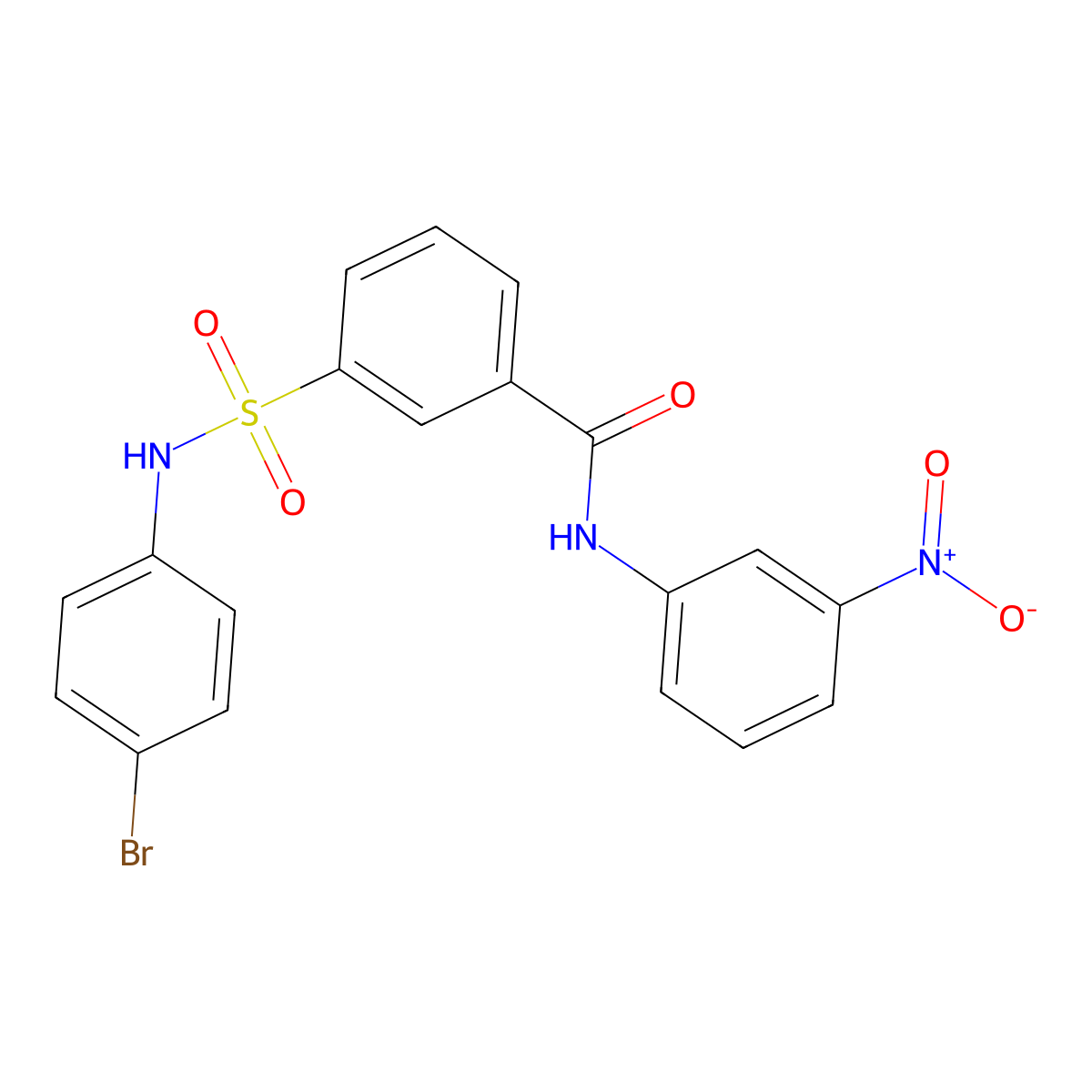3-[(4-bromophenyl)sulfamoyl]-N-(3-nitrophenyl)benzamide molecular structure, CAS 291536-91-9