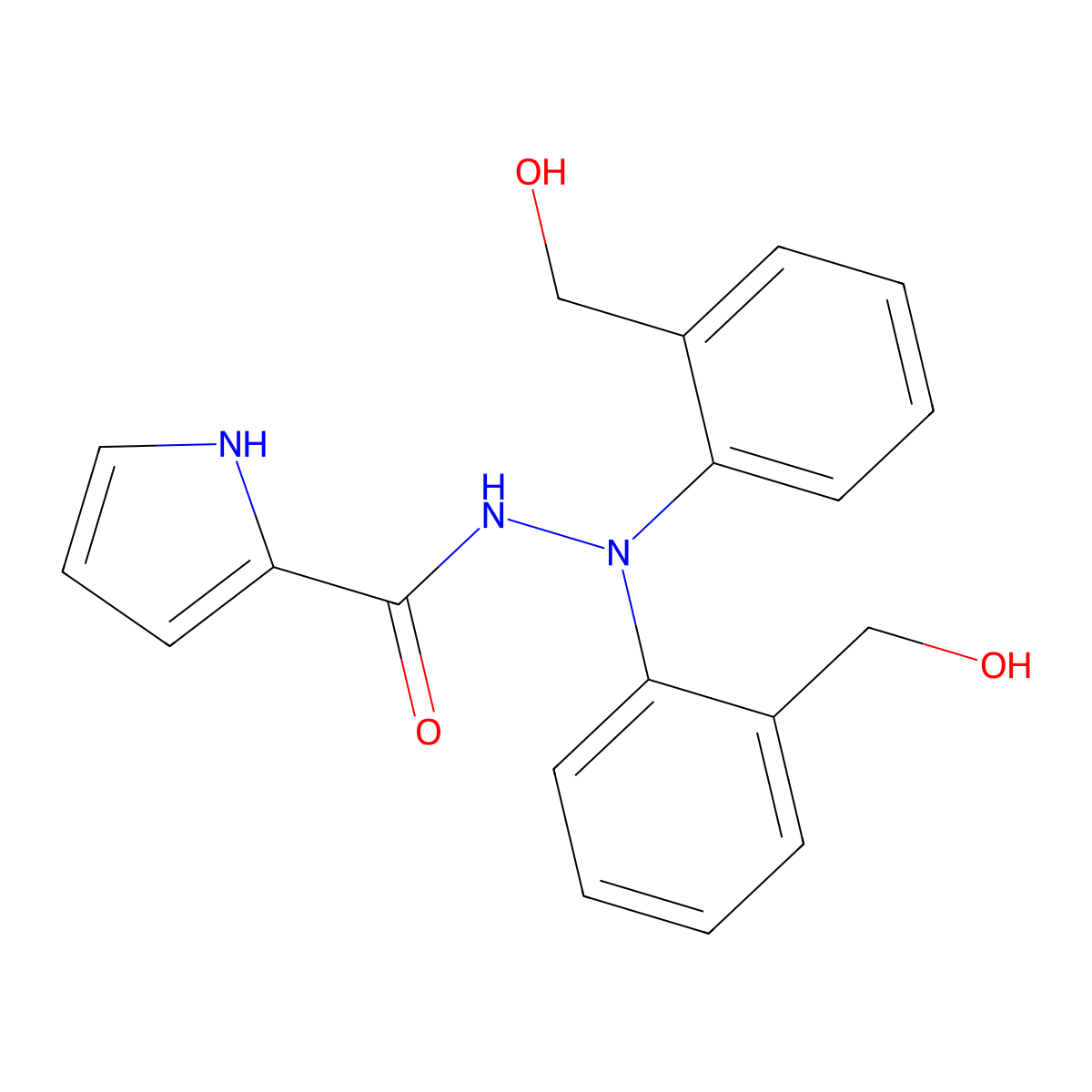 N',N'-Bis[2-(hydroxymethyl)phenyl]-1H-pyrrole-2-carbohydrazide molecular structure, CAS 2915383-28-5