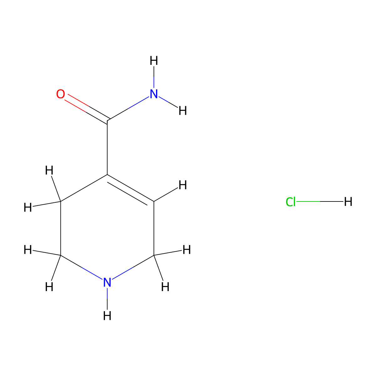 1,2,3,6-Tetrahydropyridine-4-carboxamidehydrochloride molecular structure, CAS 291539-64-5