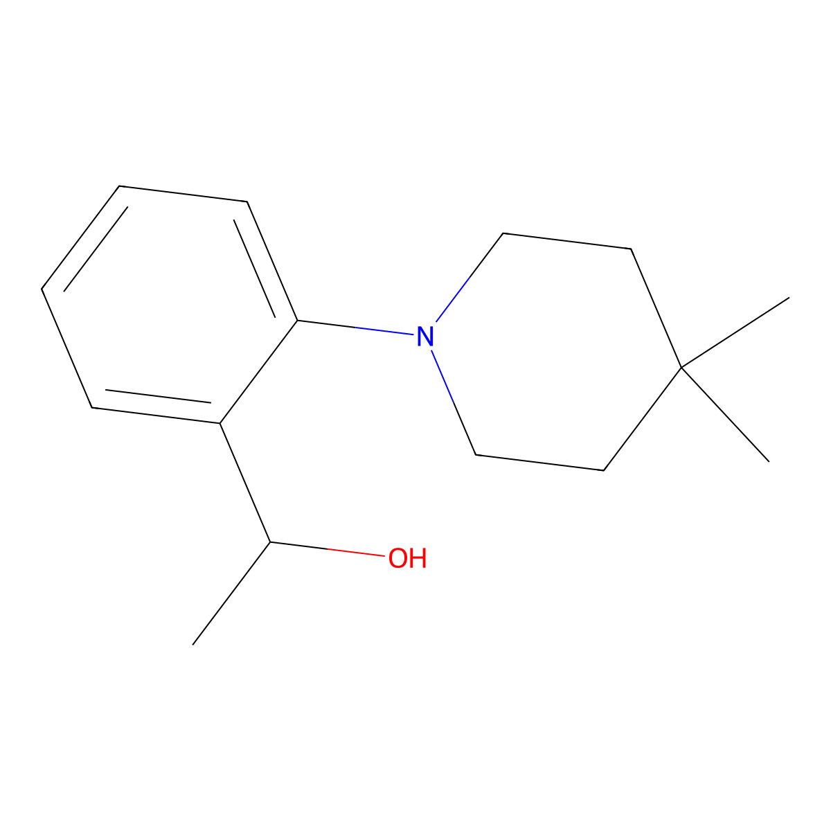 2-(4,4-Dimethyl-1-piperidinyl)-alpha-methylbenzyl Alcohol molecular structure, CAS 291544-67-7