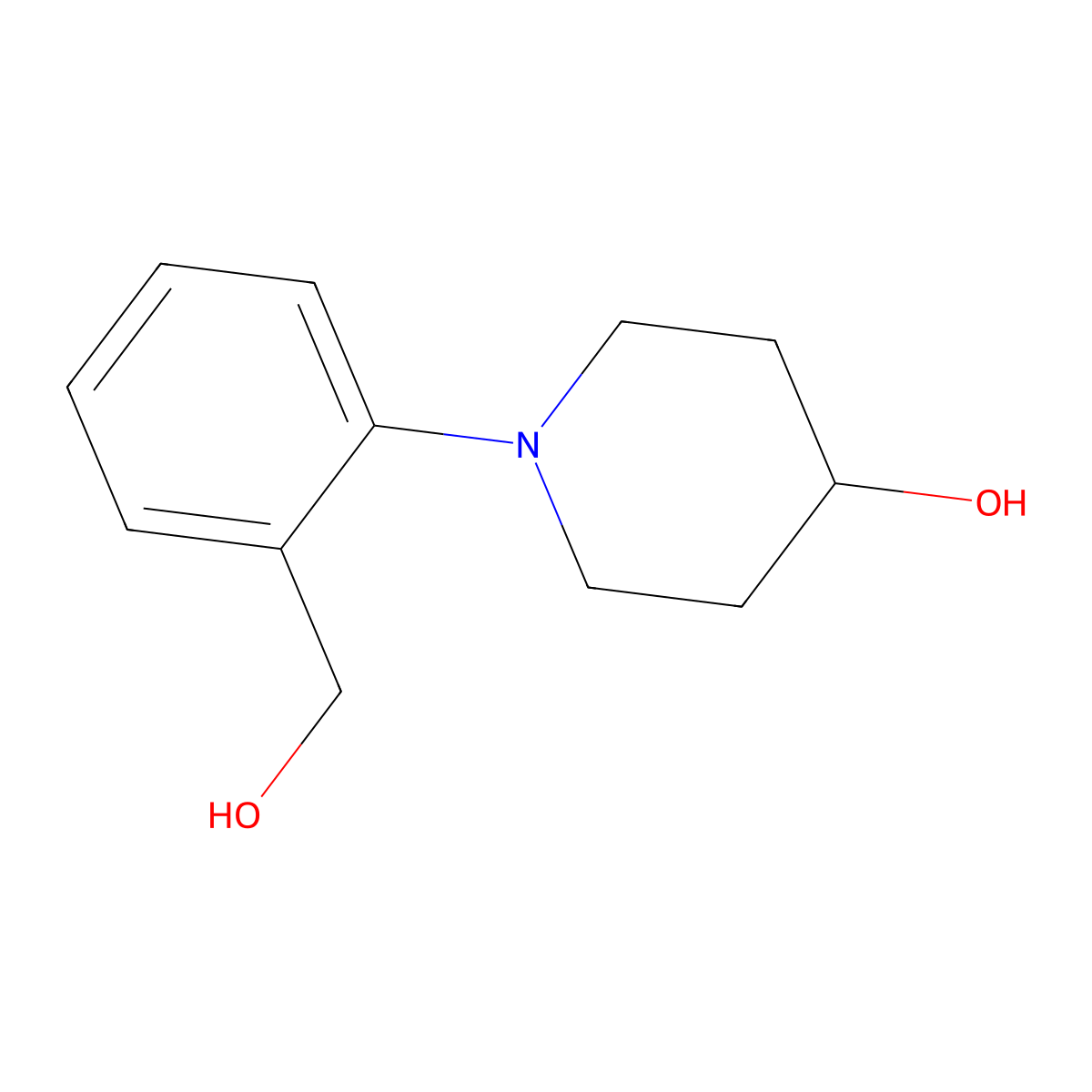 1-[2-(Hydroxymethyl)phenyl]-4-piperidinol molecular structure, CAS 291544-82-6