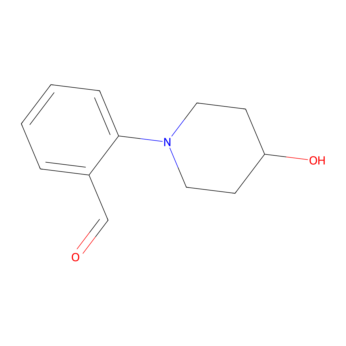 2-(4-Hydroxypiperidin-1-yl)benzaldehyde molecular structure, CAS 291545-00-1