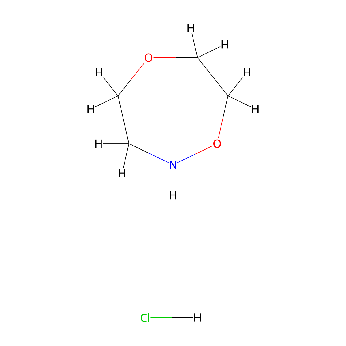 1,5,2-Dioxazepane hydrochloride molecular structure, CAS 2915559-42-9