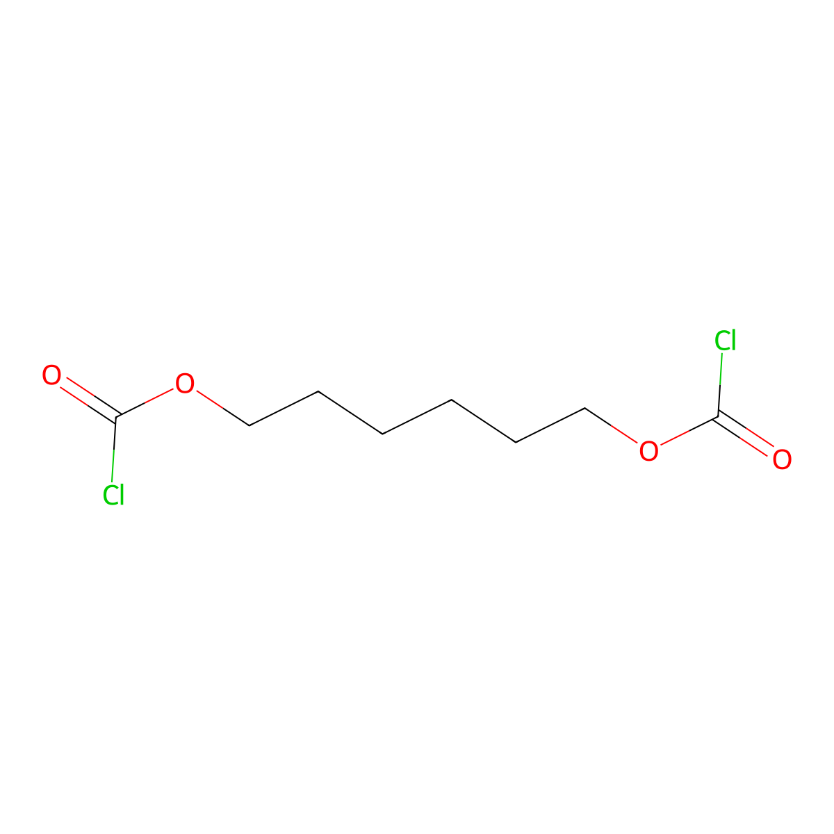 Hexamethylene bis(chloroformate) molecular structure, CAS 2916-20-3