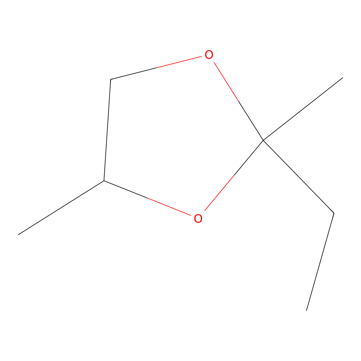 2-Ethyl-2,4-dimethyl-1,3-dioxolane molecular structure, CAS 2916-28-1