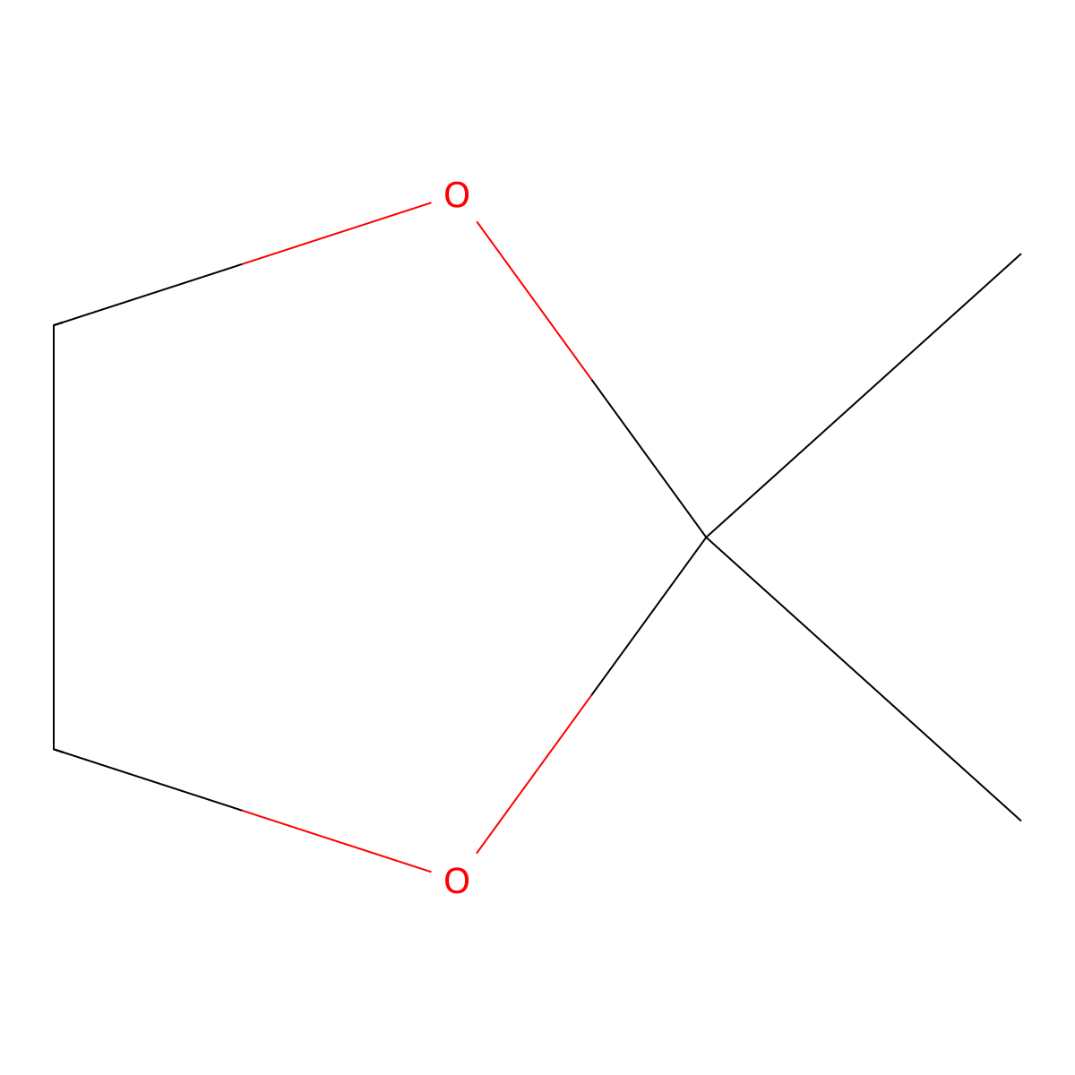 2,2-Dimethyl-1,3-dioxolane molecular structure, CAS 2916-31-6
