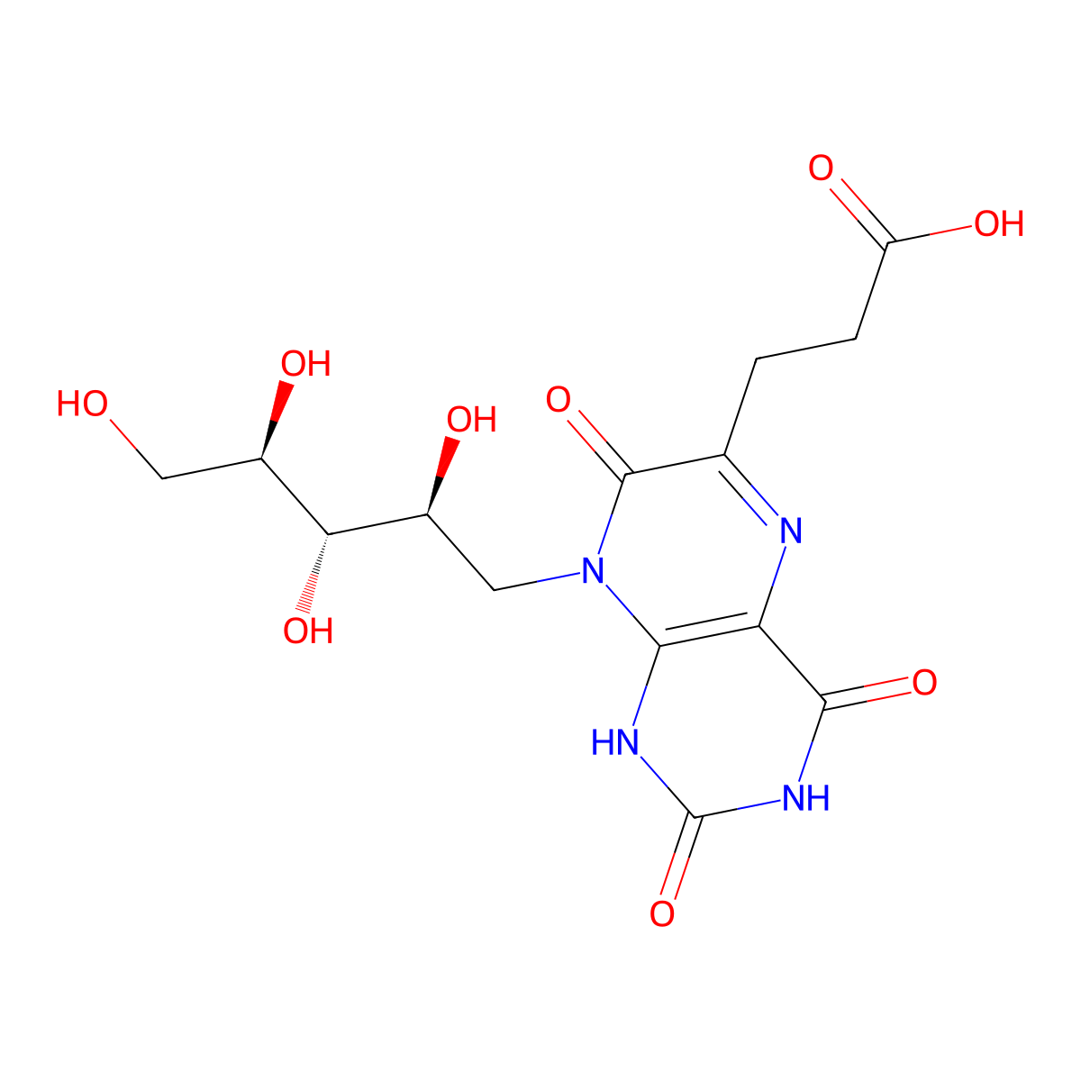 Carboxyethyllumazine molecular structure, CAS 29161-67-9