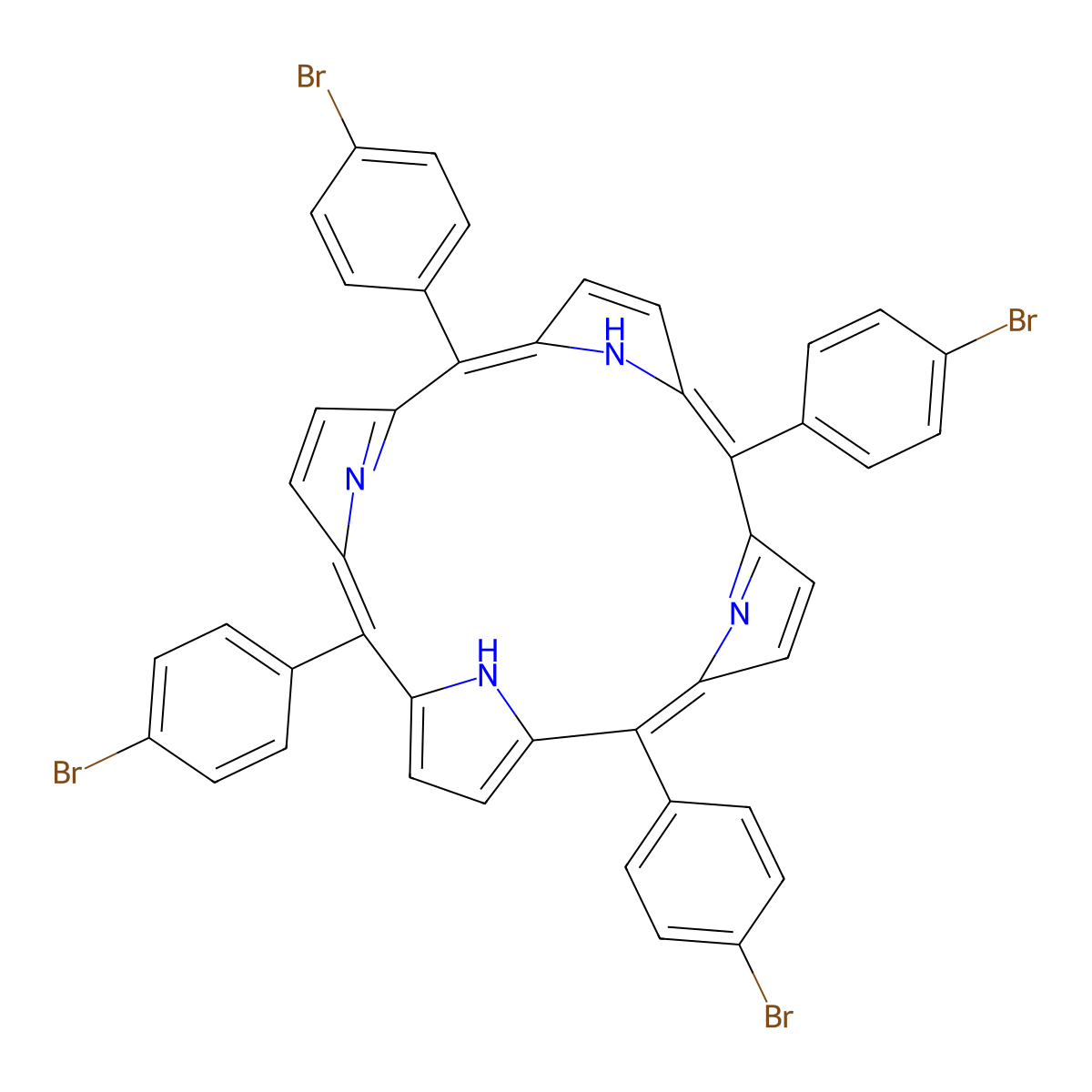 Tetra(p-bromophenyl)porphyrin molecular structure, CAS 29162-73-0