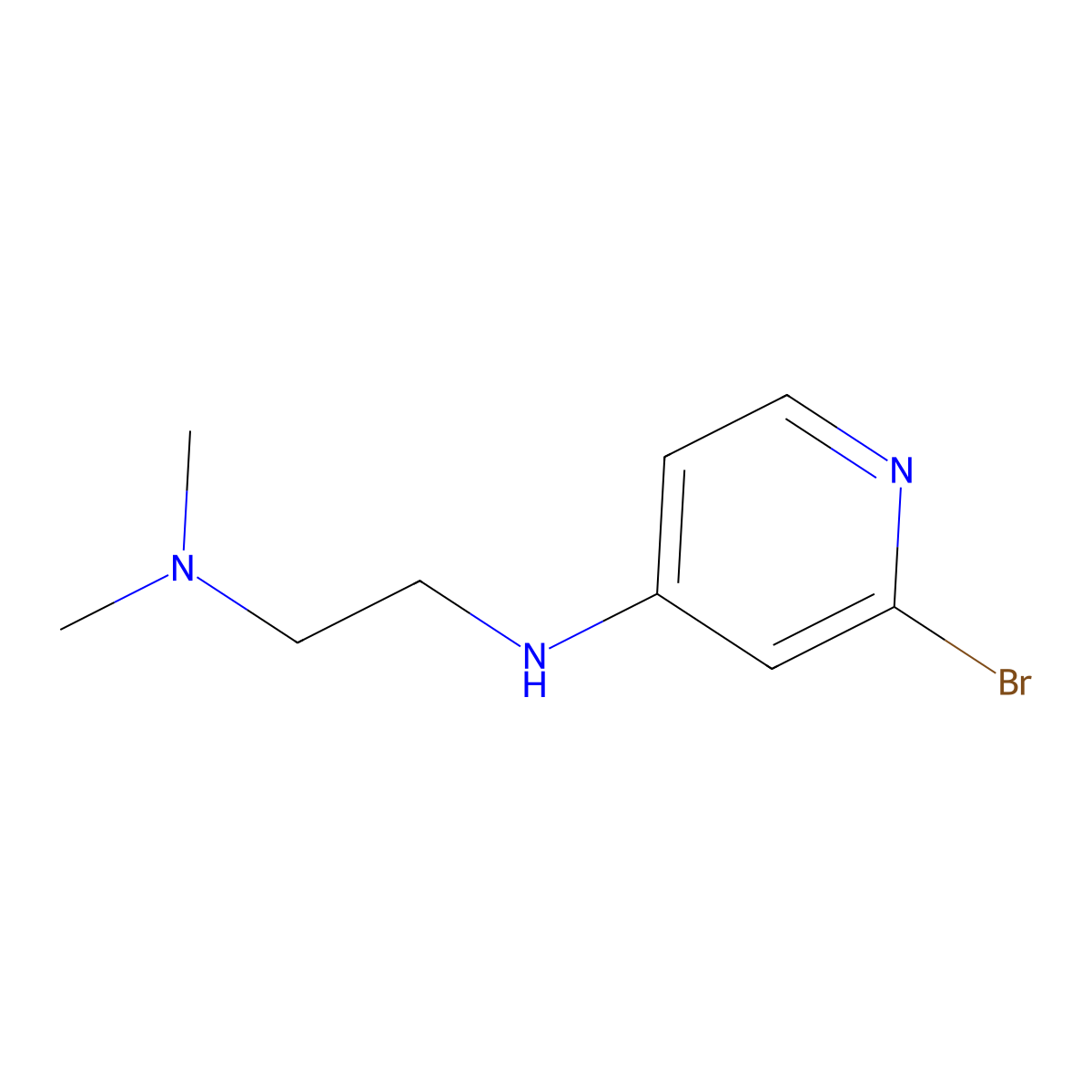 1,2-Ethanediamine, N2-(2-bromo-4-pyridinyl)-N1,N1-dimethyl- molecular structure, CAS 2916428-95-8