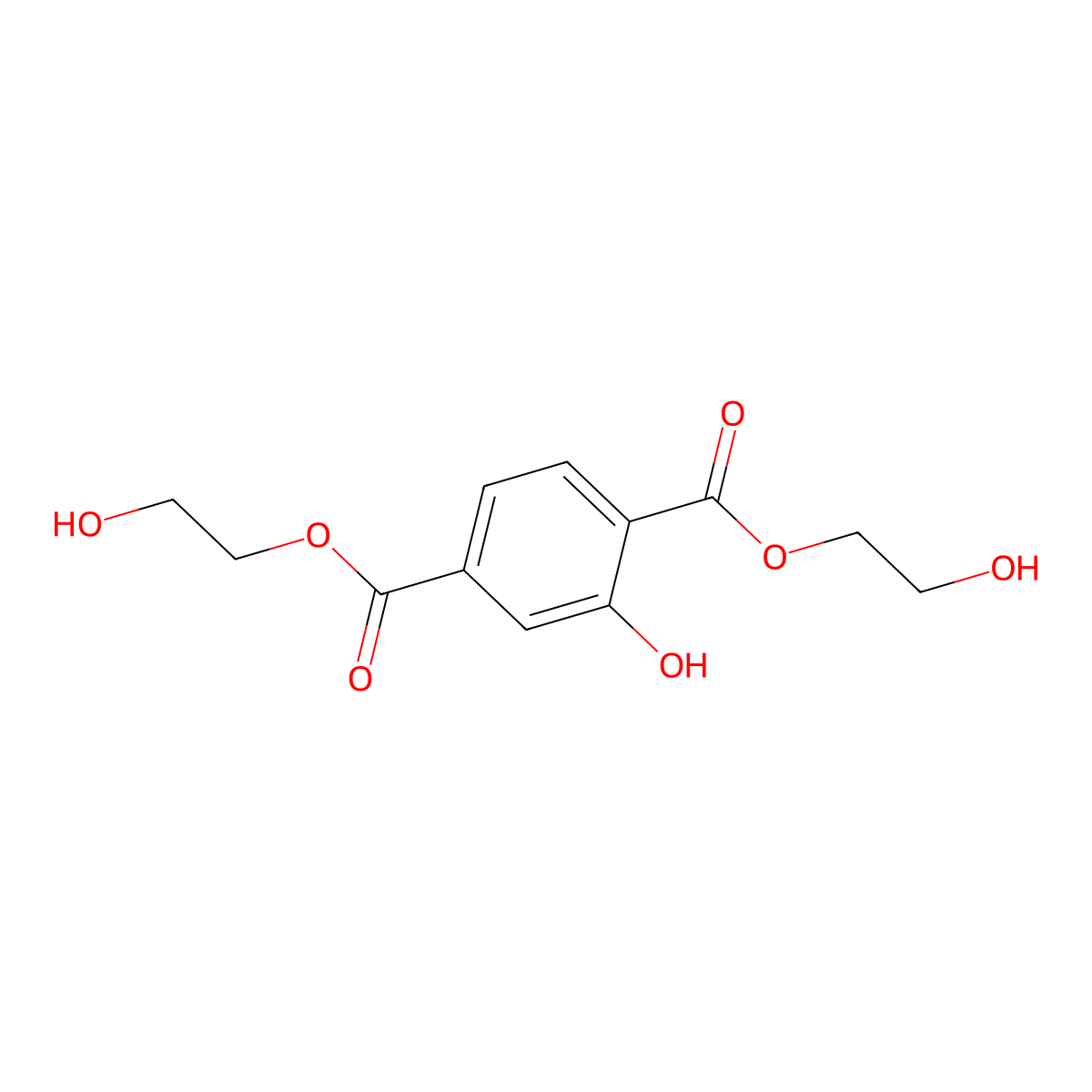 Bis(2-hydroxyethyl) 2-hydroxyterephthalate molecular structure, CAS 2916556-97-1