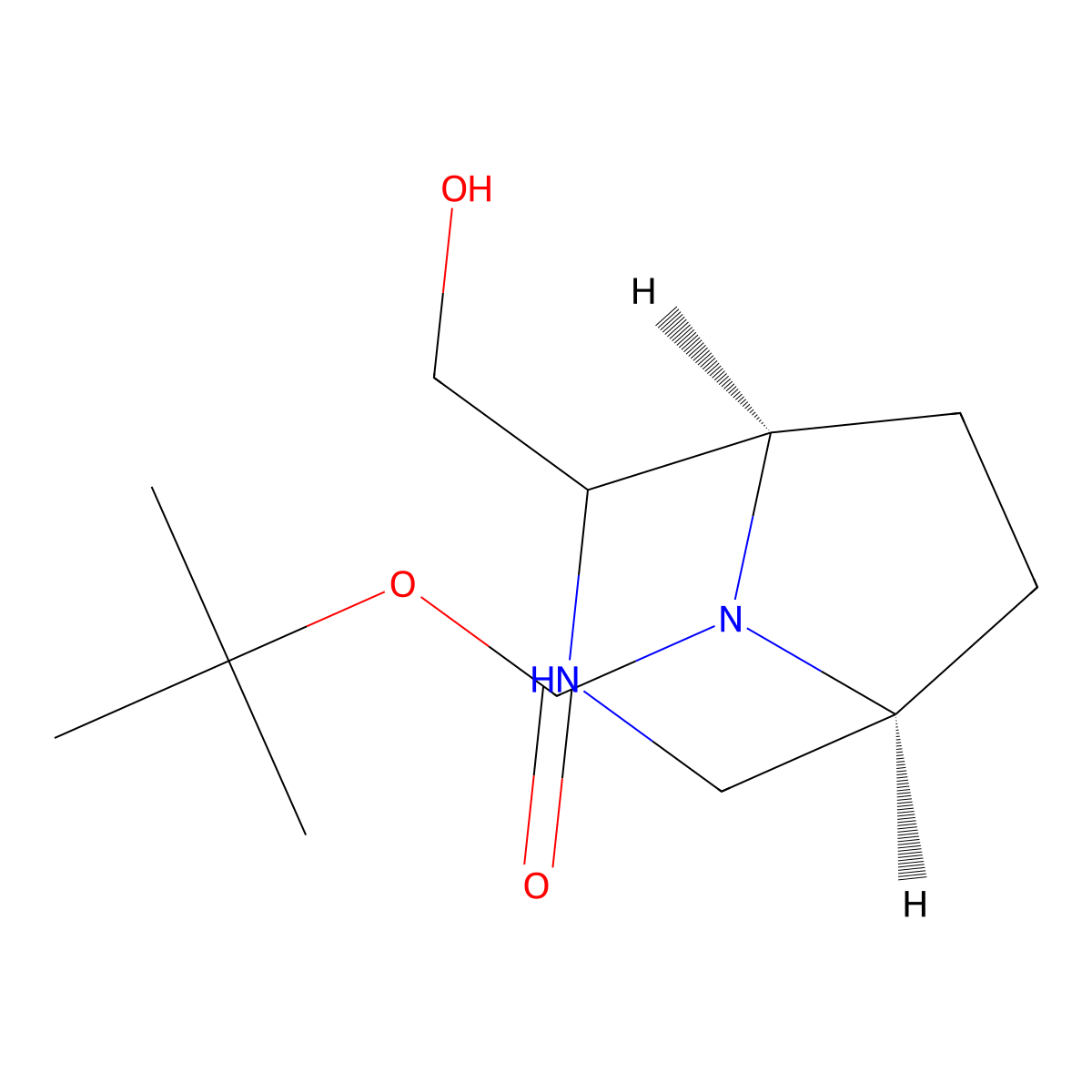 tert-butyl (1R,5S)-2-(hydroxymethyl)-3,8-diazabicyclo[3.2.1]octane-8-carboxylate molecular structure, CAS 2916865-82-0