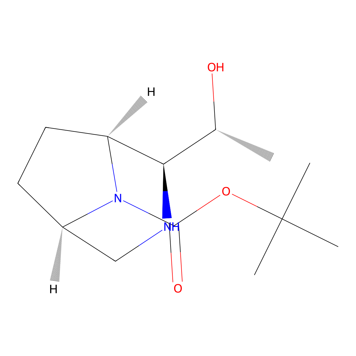 tert-butyl (1S,2S,5R)-2-[(1R)-1-hydroxyethyl]-3,8-diazabicyclo[3.2.1]octane-8-carboxylate molecular structure, CAS 2916867-21-3