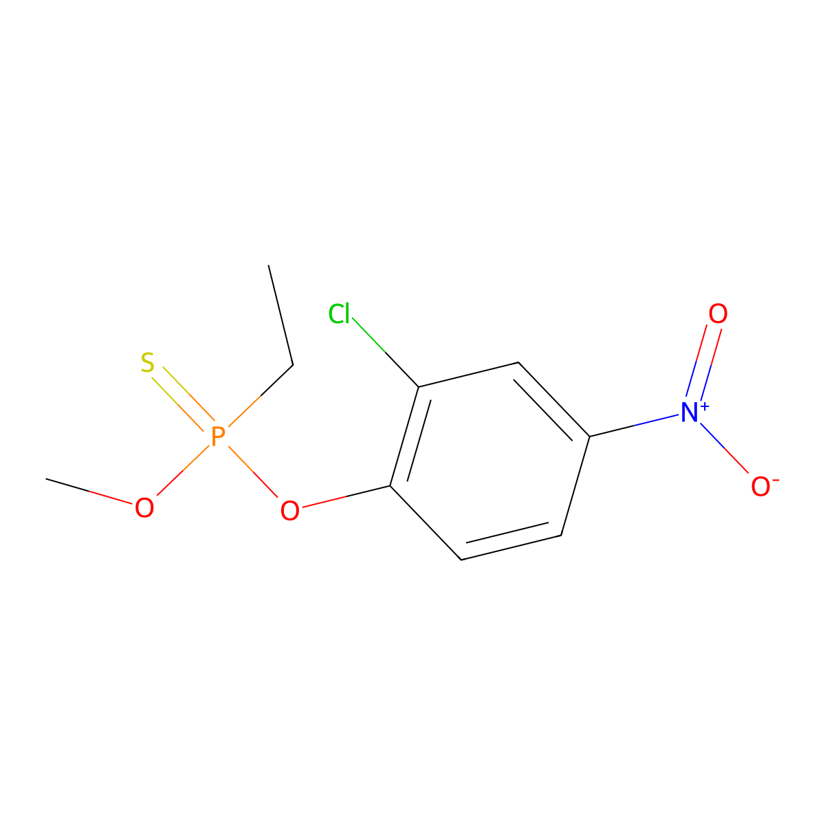O-(2-Chloro-4-nitrophenyl) O-methyl ethylphosphonothioate molecular structure, CAS 2917-21-7