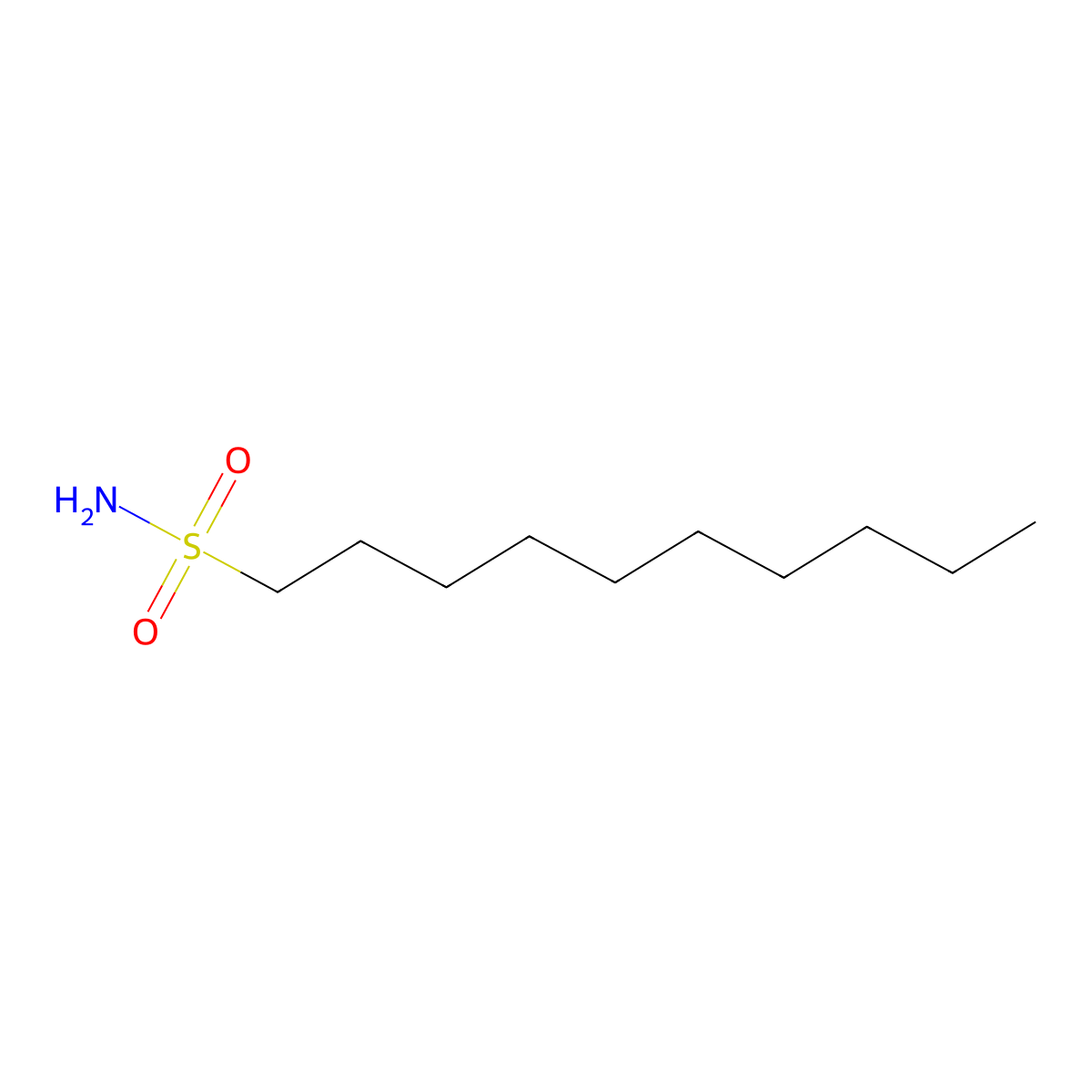 1-Decanesulfonamide molecular structure, CAS 2917-27-3