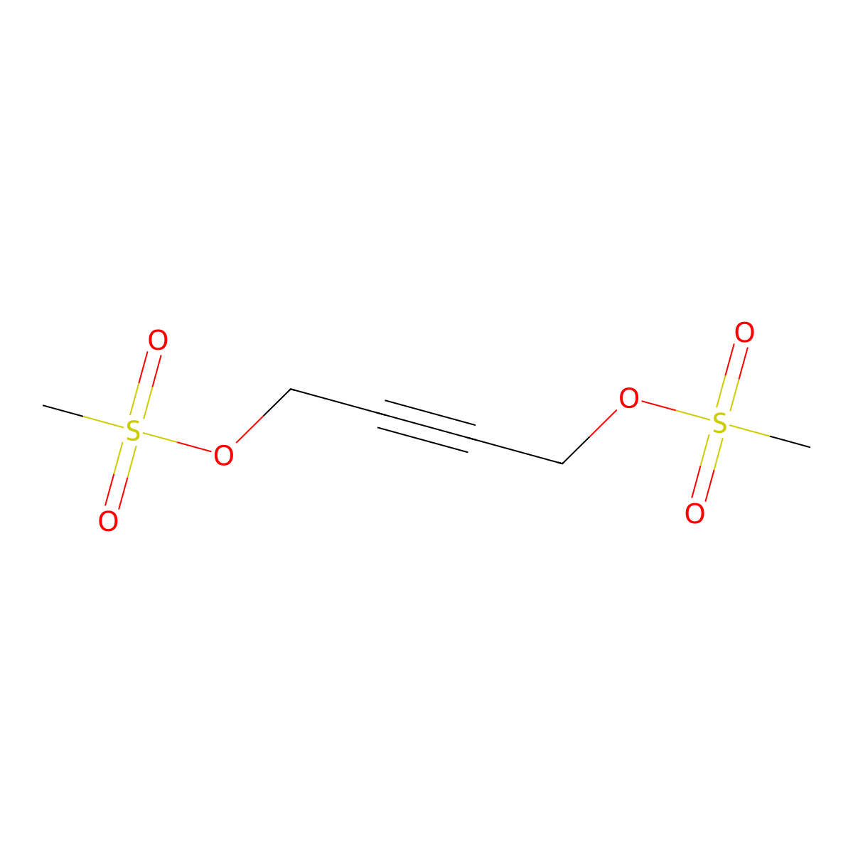 2-Butyne-1,4-diol, 1,4-dimethanesulfonate molecular structure, CAS 2917-96-6