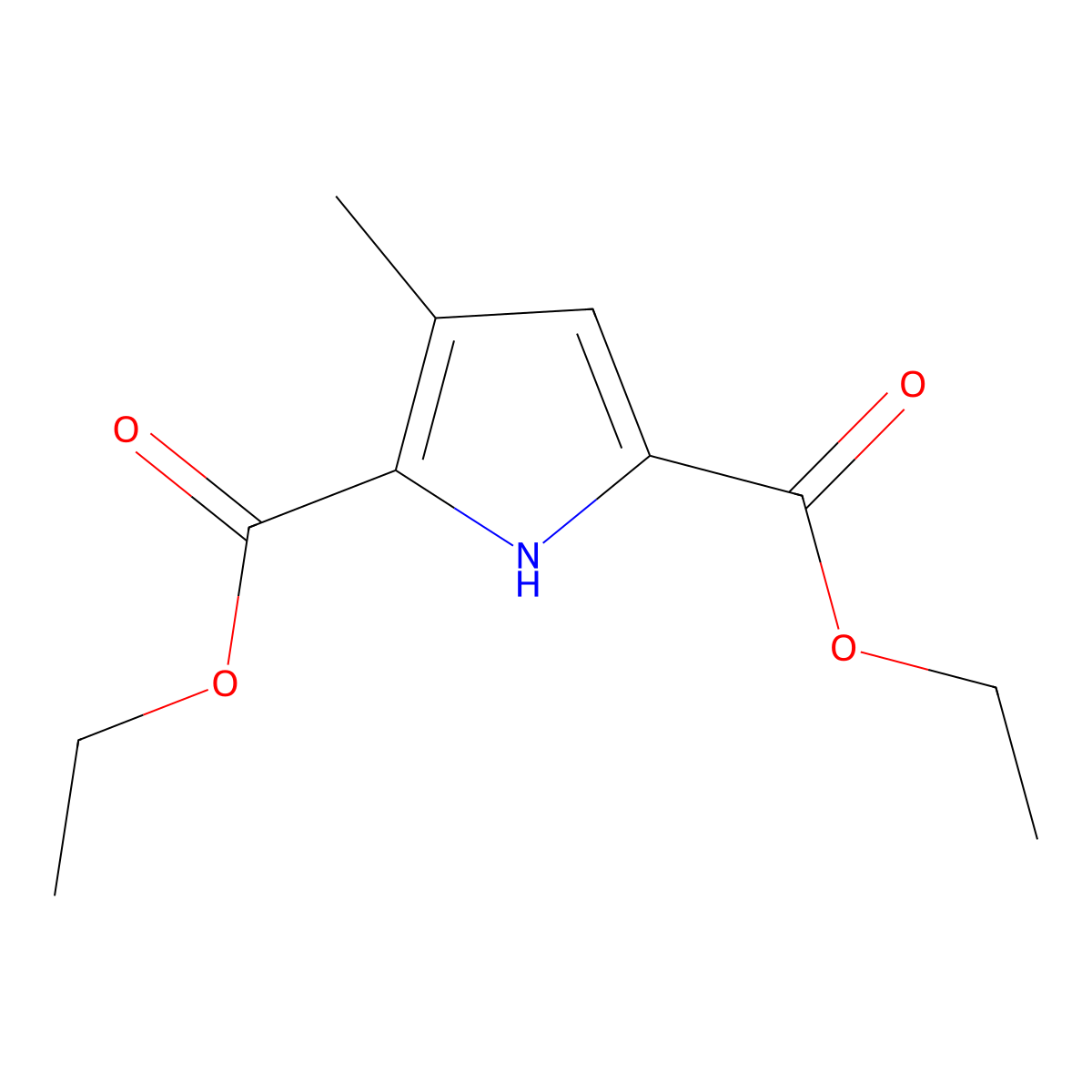 Diethyl 3-methyl-1H-pyrrole-2,5-dicarboxylate molecular structure, CAS 29170-87-4