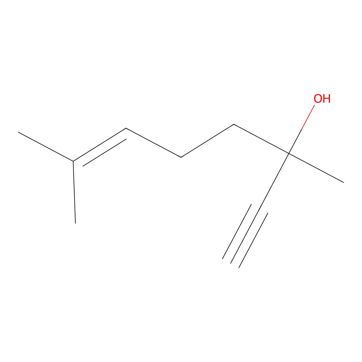 Dehydrolinalool molecular structure, CAS 29171-20-8
