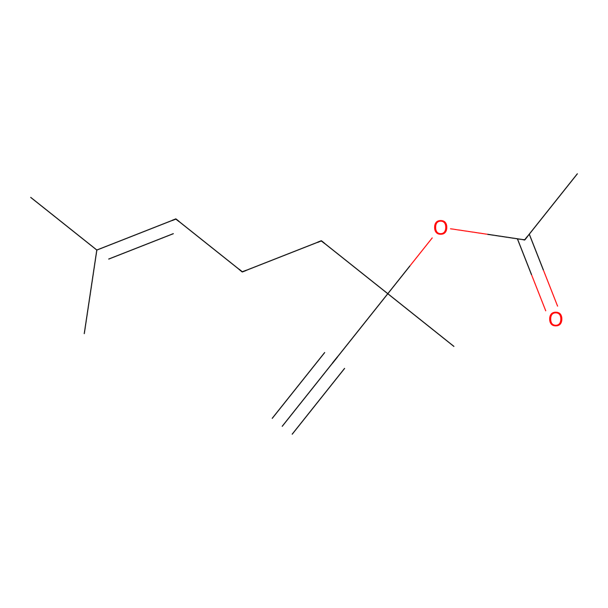 6-Octen-1-yn-3-ol, 3,7-dimethyl-, 3-acetate molecular structure, CAS 29171-21-9