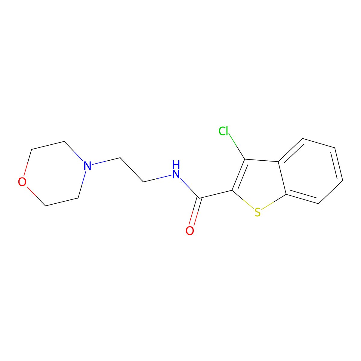 3-chloro-N-[2-(morpholin-4-yl)ethyl]-1-benzothiophene-2-carboxamide molecular structure, CAS 29174-70-7