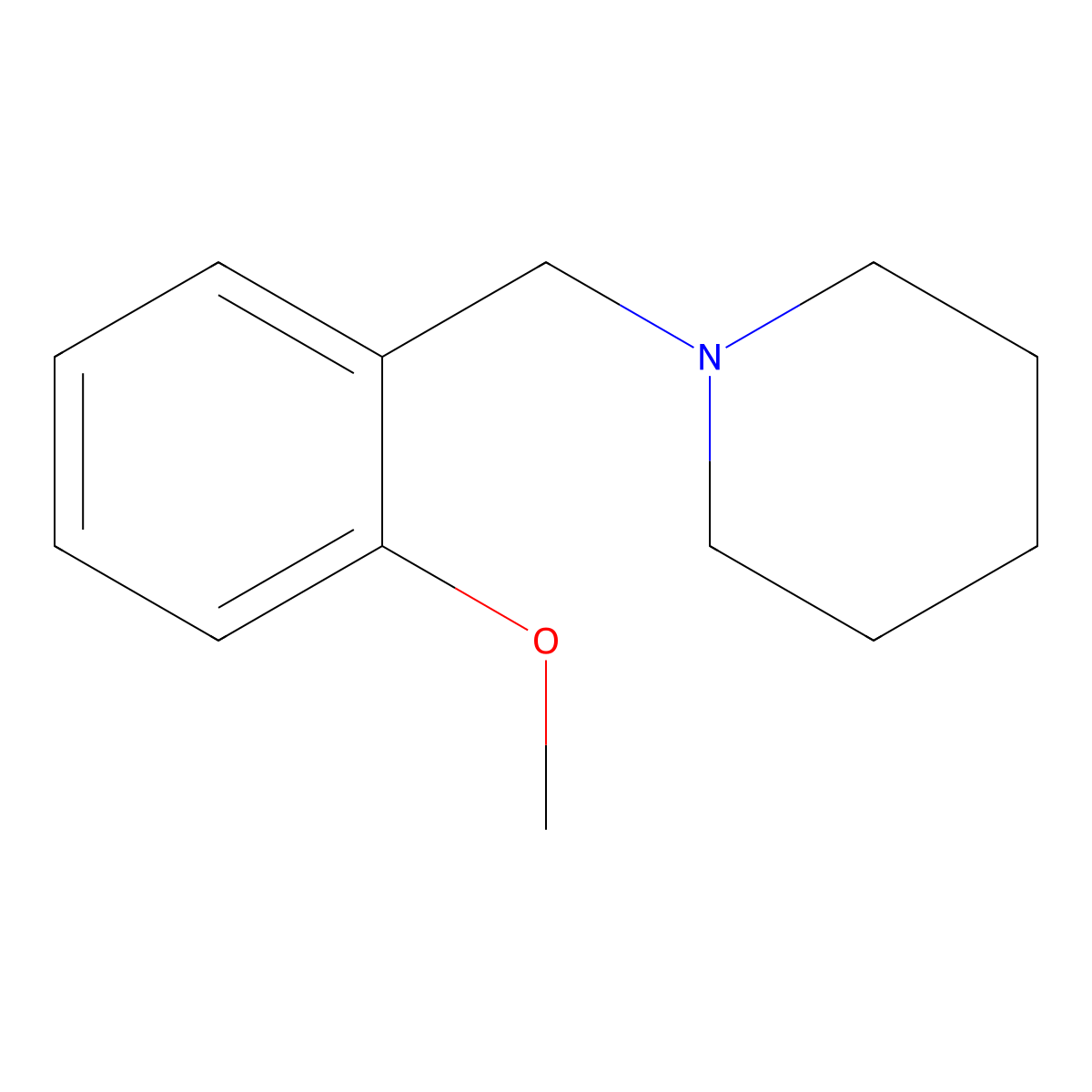 Piperidine, 1-((2-methoxyphenyl)methyl)- molecular structure, CAS 29175-53-9