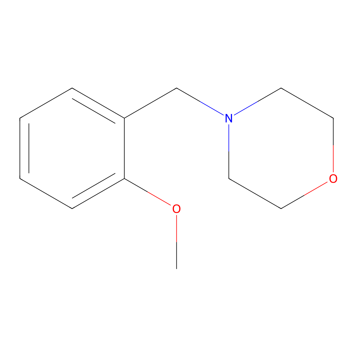Morpholine, 4-((2-methoxyphenyl)methyl)- molecular structure, CAS 29175-54-0