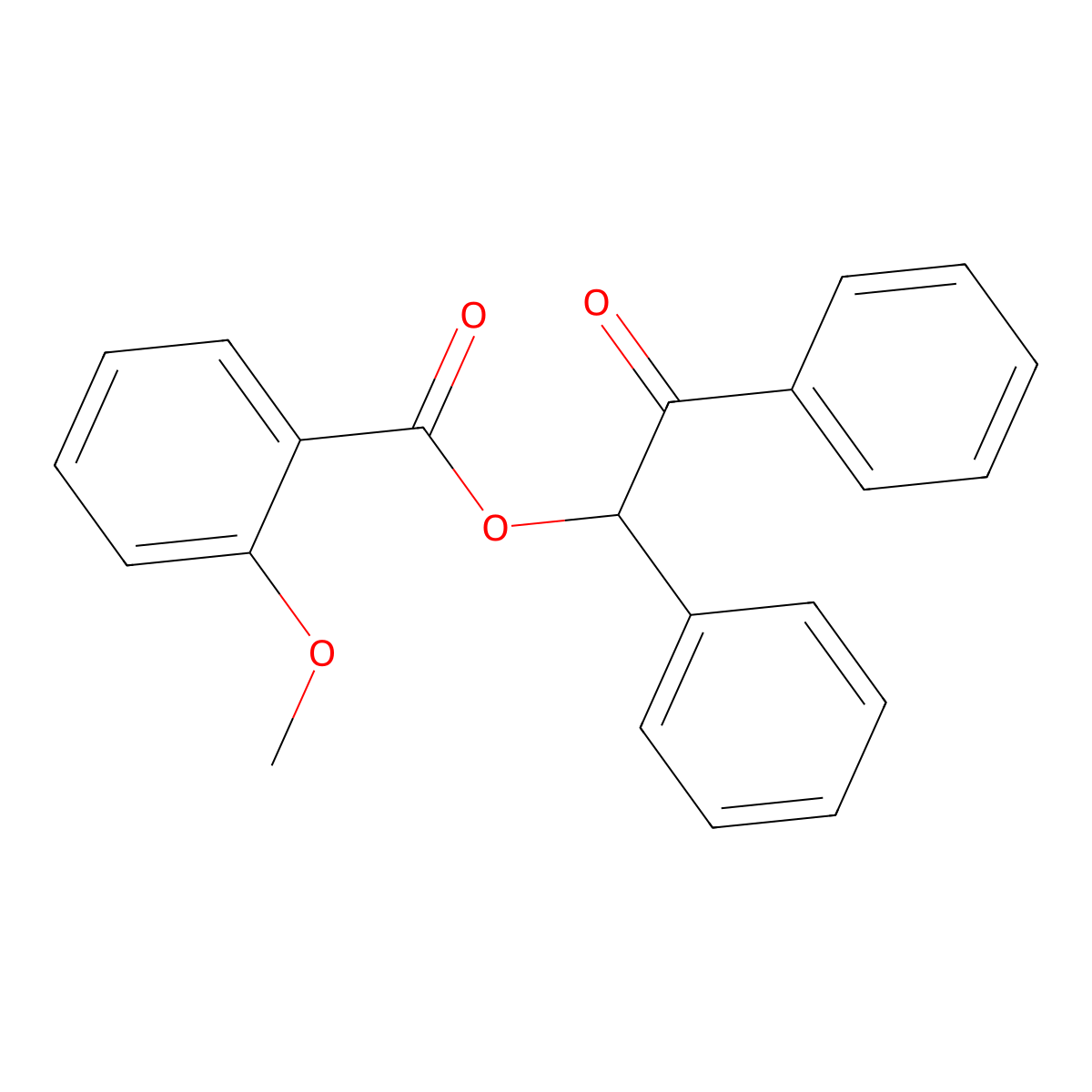 2-Oxo-1,2-diphenylethyl 2-methoxybenzoate molecular structure, CAS 291751-54-7