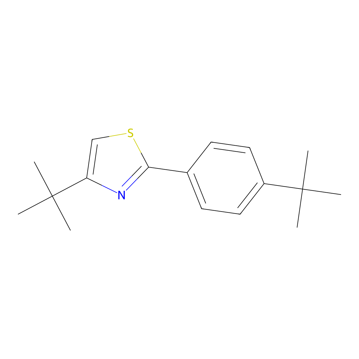 4-Tert-butyl-2-(4-tert-butylphenyl)-1,3-thiazole molecular structure, CAS 291756-64-4