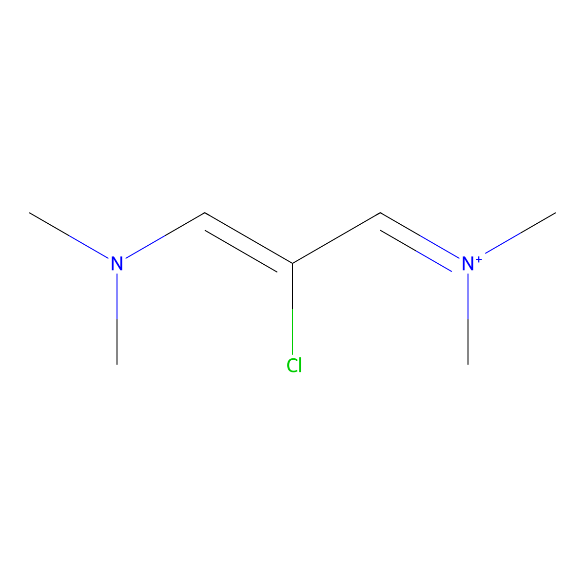 (Z)-N-(2-Chloro-3-(dimethylamino)allylidene)-N-methylmethanaminium molecular structure, CAS 291756-75-7