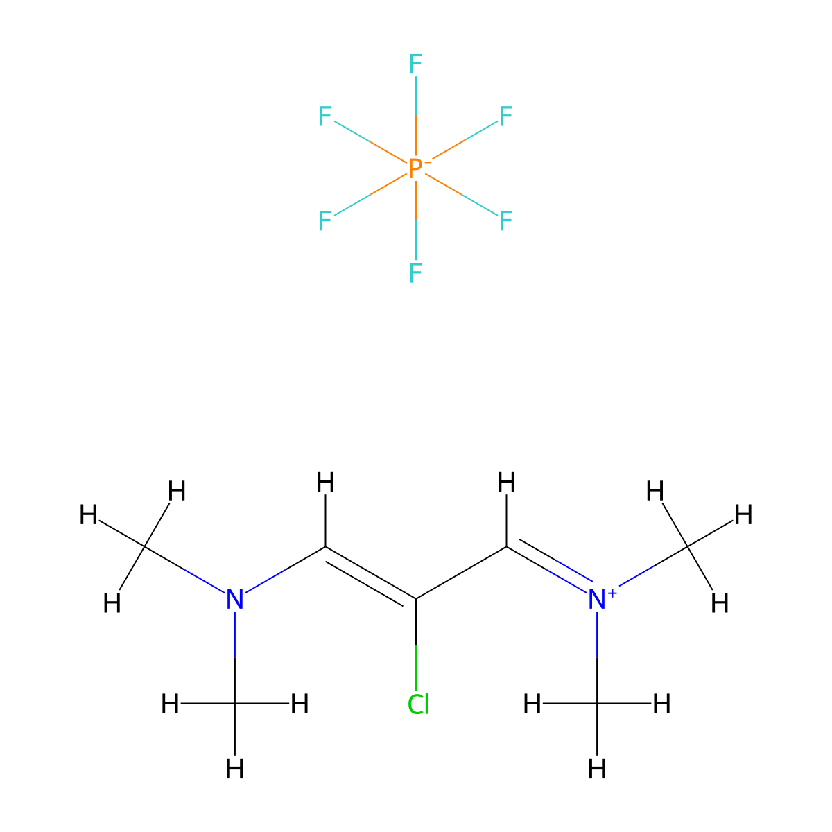 2-Chloro-1,3-bis(dimethylamino)trimethinium hexafluorophosphate molecular structure, CAS 291756-76-8