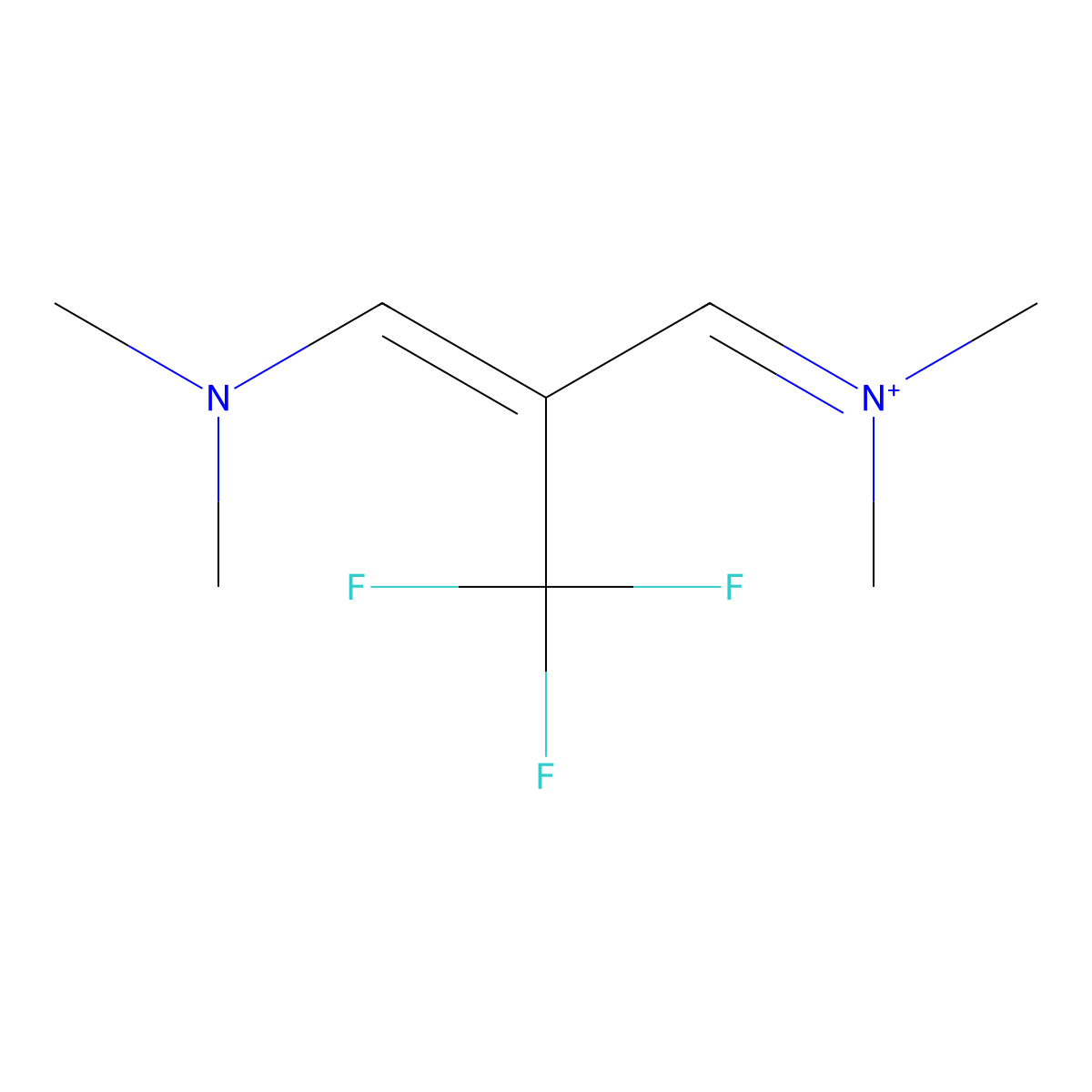 (Z)-N-(3-(Dimethylamino)-2-(trifluoromethyl)allylidene)-N-methylmethanaminium molecular structure, CAS 291756-81-5
