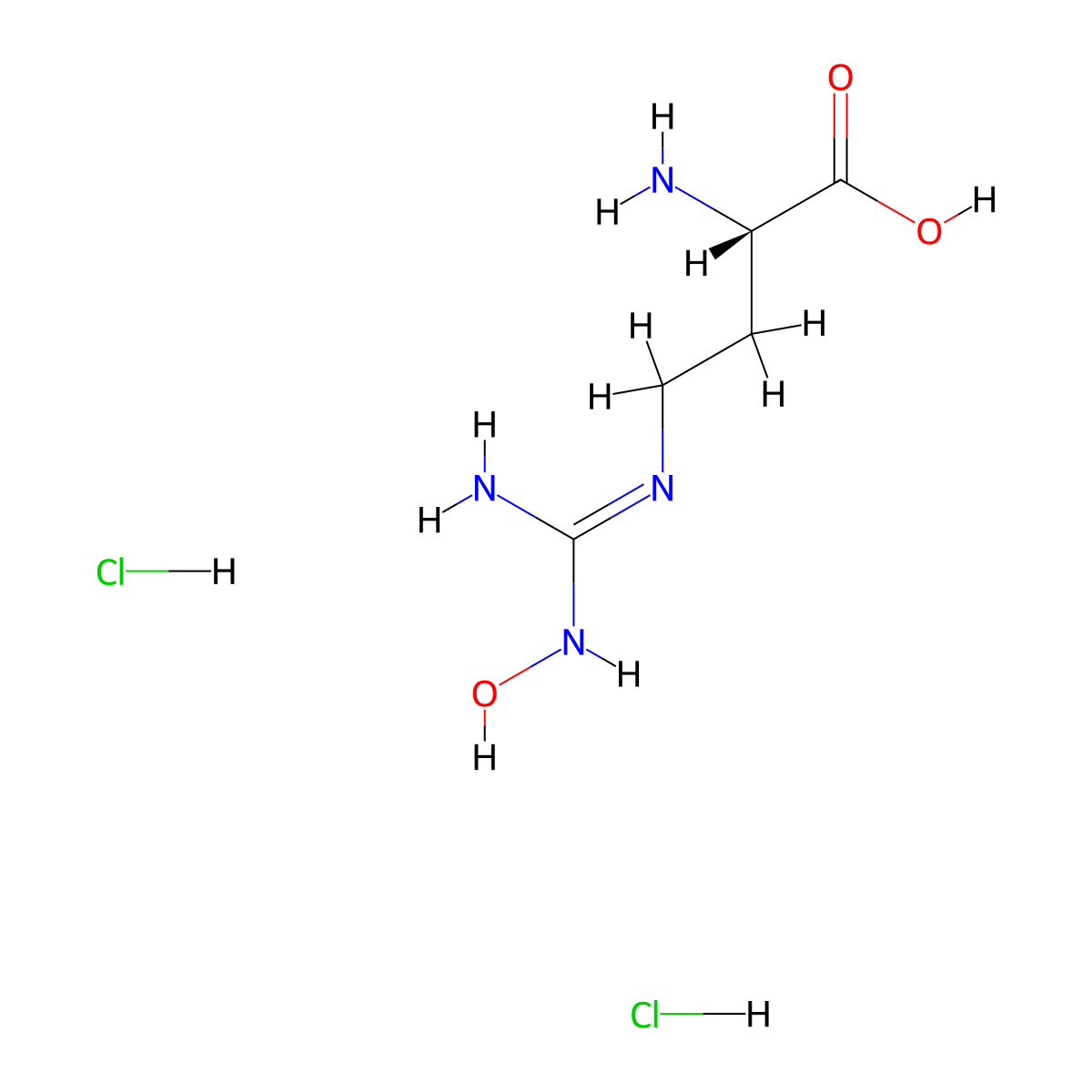 (S)-2-Amino-4-(3-hydroxyguanidino)butanoic acid dihydrochloride molecular structure, CAS 291758-32-2