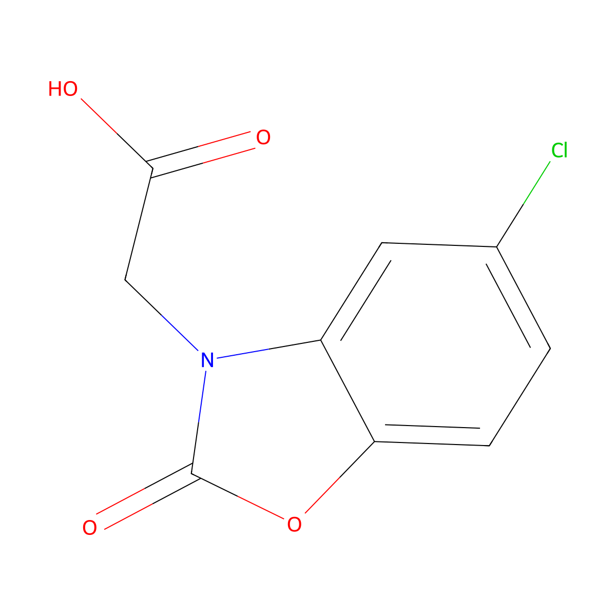 (5-Chloro-2-oxo-benzooxazol-3-yl)-acetic acid molecular structure, CAS 29176-90-7