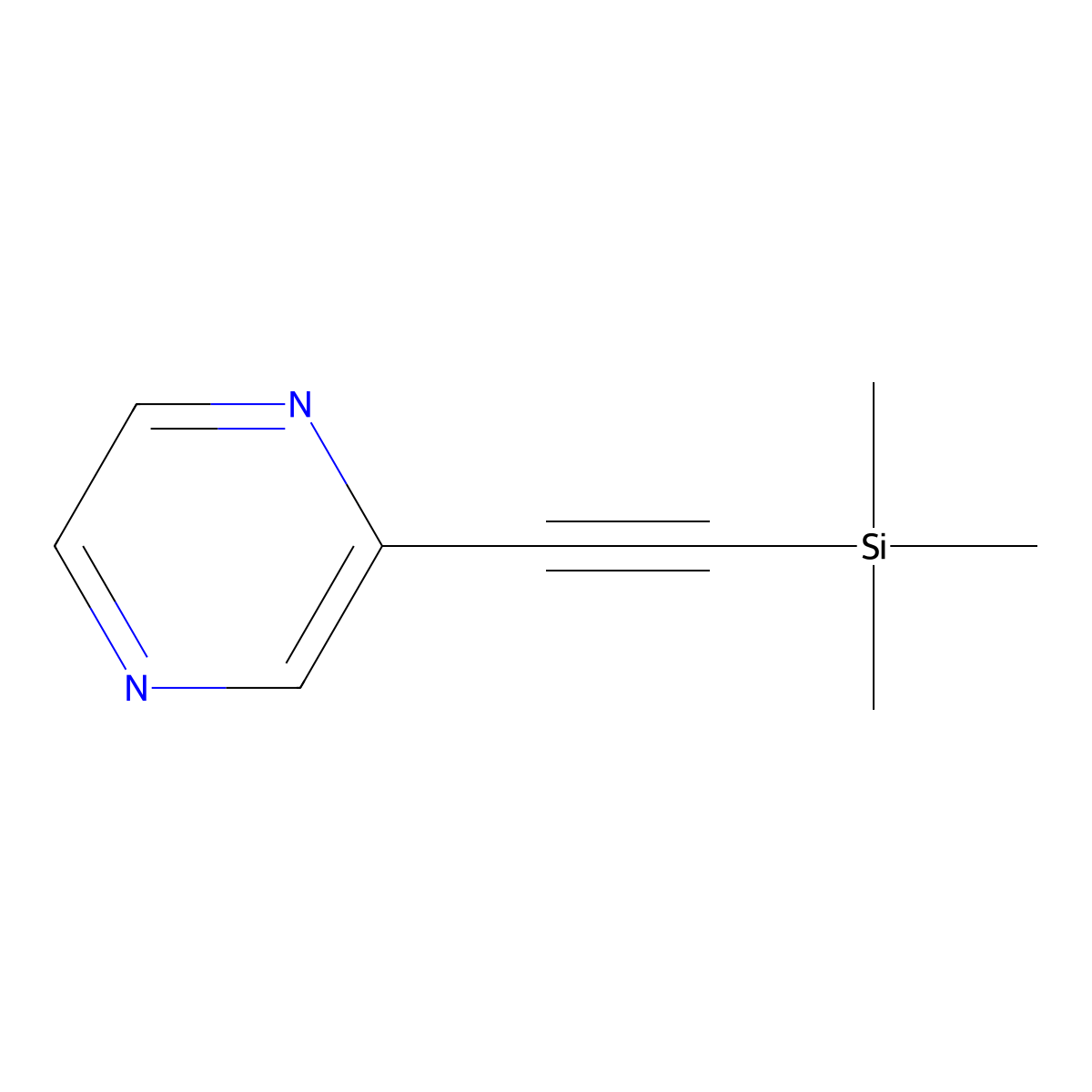 2-[2-(Trimethylsilyl)ethynyl]pyrazine molecular structure, CAS 291763-66-1