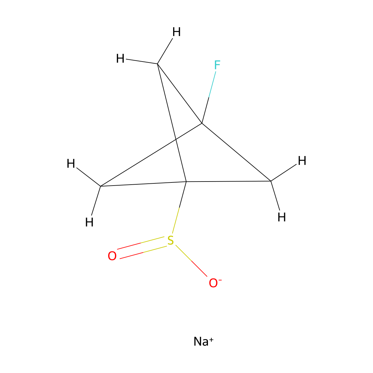 Sodium 3-fluorobicyclo[1.1.1]pentane-1-sulfinate molecular structure, CAS 2917638-98-1