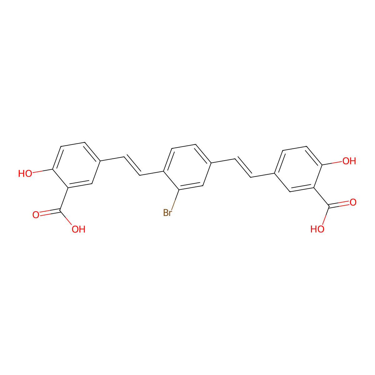 1-Bromo-2,5-bis(3-carboxy-4-hydroxystyryl)benzene molecular structure, CAS 291766-06-8