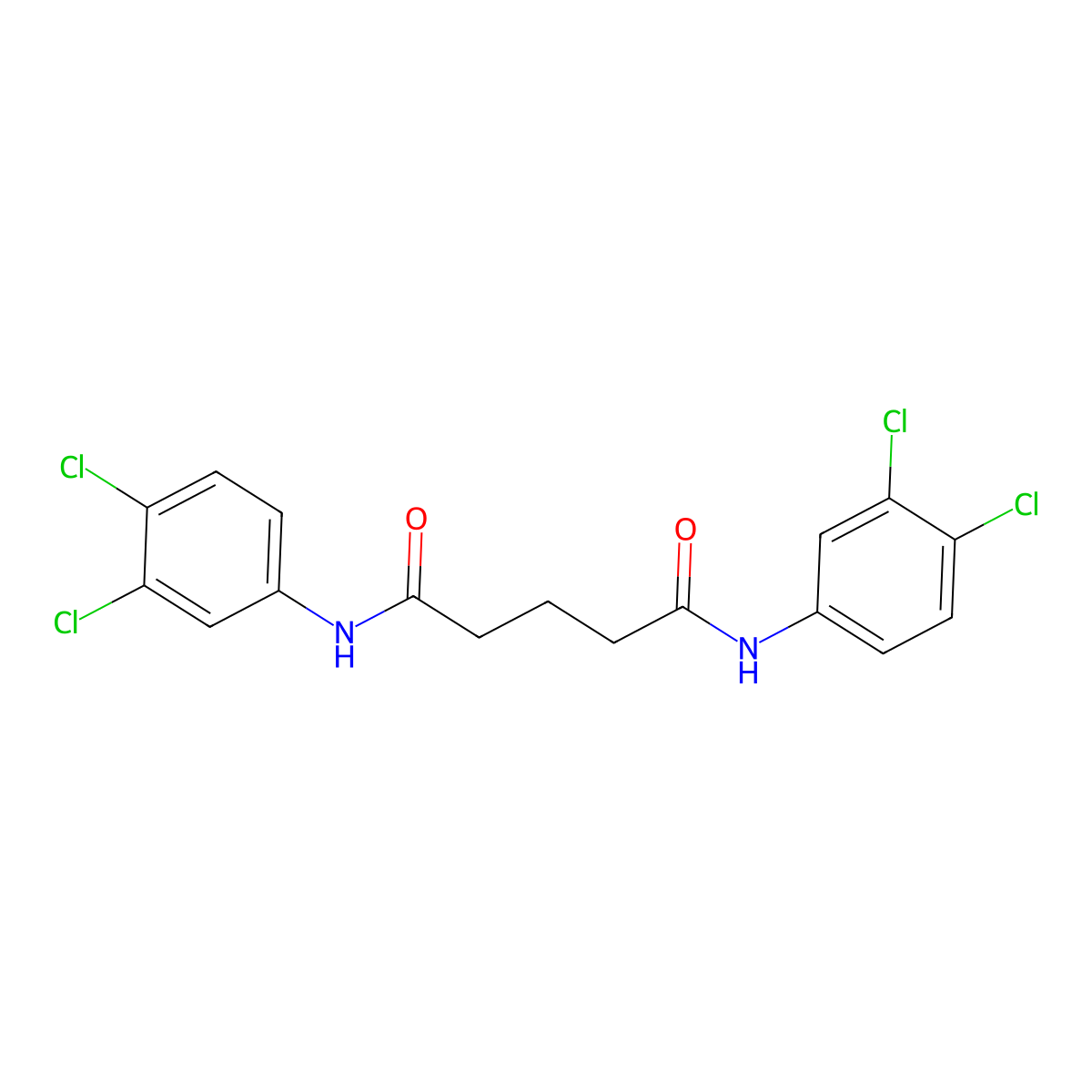 N,N'-bis(3,4-dichlorophenyl)pentanediamide molecular structure, CAS 291772-92-4