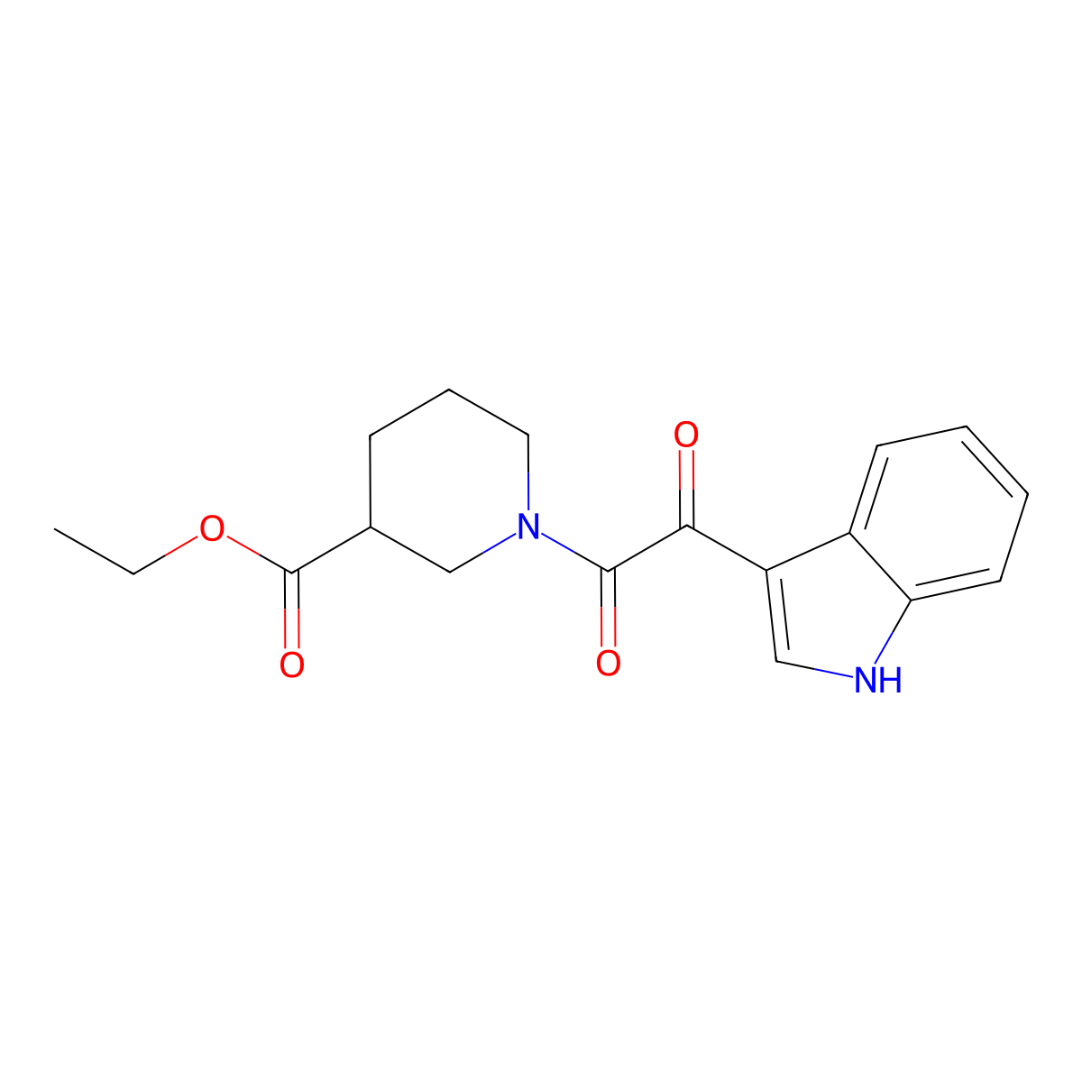 ethyl 1-[2-(1H-indol-3-yl)-2-oxoacetyl]piperidine-3-carboxylate molecular structure, CAS 291773-21-2