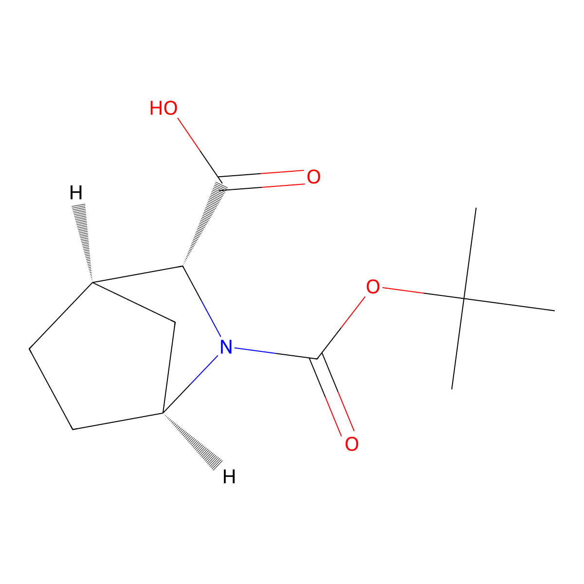(3R)-N-Boc-2-azabicyclo(2.2.1)heptane-3-carboxylic acid molecular structure, CAS 291775-53-6